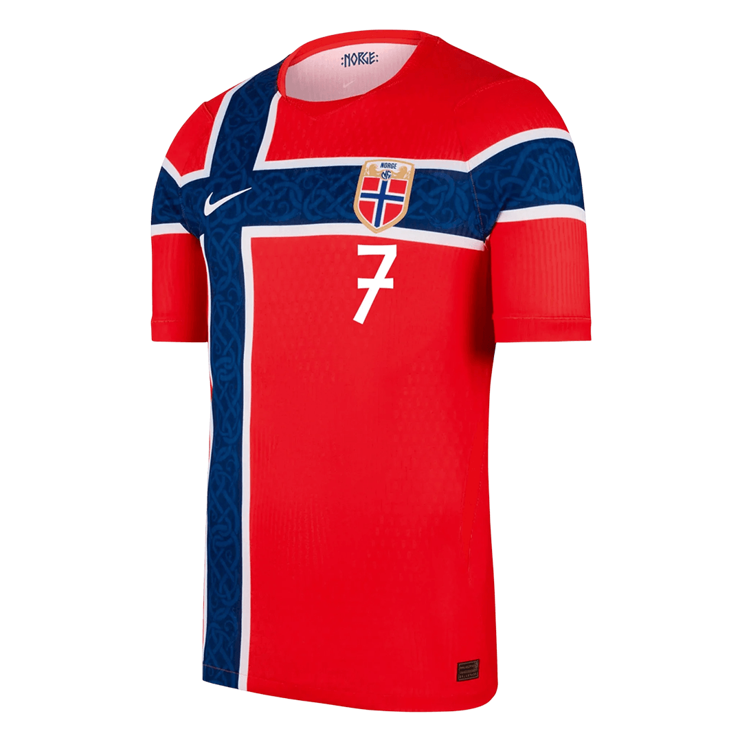 Norge Tröja SØRLOTH #7 2026 Hemma Autentisk Röd-2