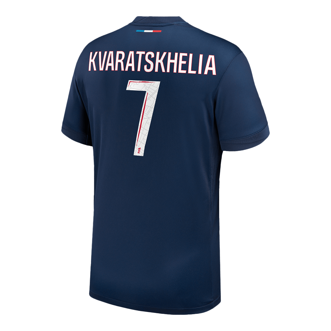 PSG Tröja KVARATSKHELIA #7 2024/25 Hemma Mörkblå