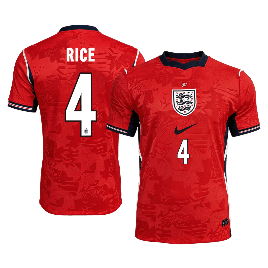 England Tröja RICE #4 2026 Borta Autentisk Röd
