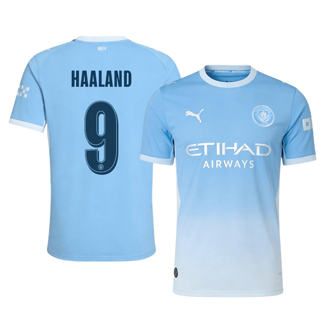 Manchester City Tröja HAALAND #9 2026/27 Hemma Autentisk Blå - UCL