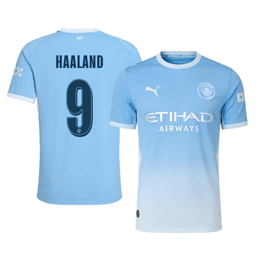 Manchester City Tröja HAALAND #9 2026/27 Hemma Autentisk Blå - UCL