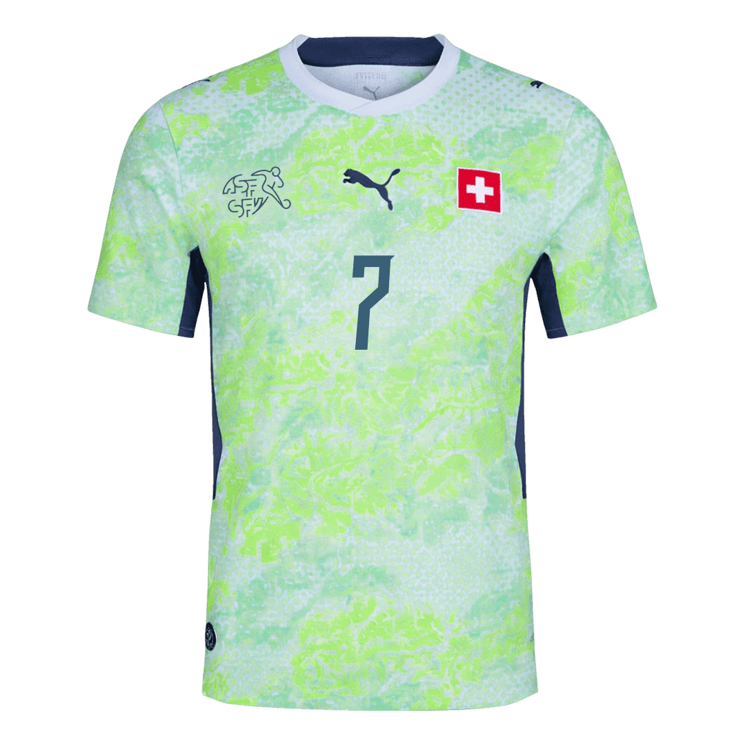 Schweiz Tröja EMBOLO #7 2026 Borta Autentisk Grön