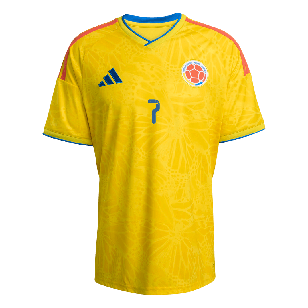 Colombia Tröja LUIS DíAZ #7 2026 Hemma Gul-10
