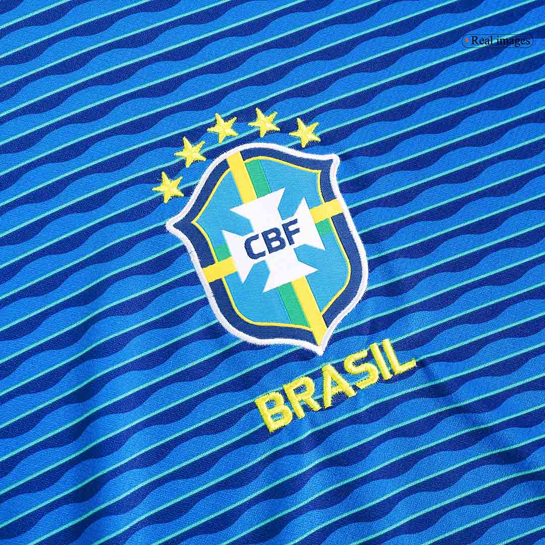 Brasilien Tröja NEYMAR JR #10 2024 Borta Blå-6