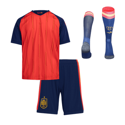 Spanien Tröja 2026 Hemmaställ Röd Barn (2 Stjärnor)-8