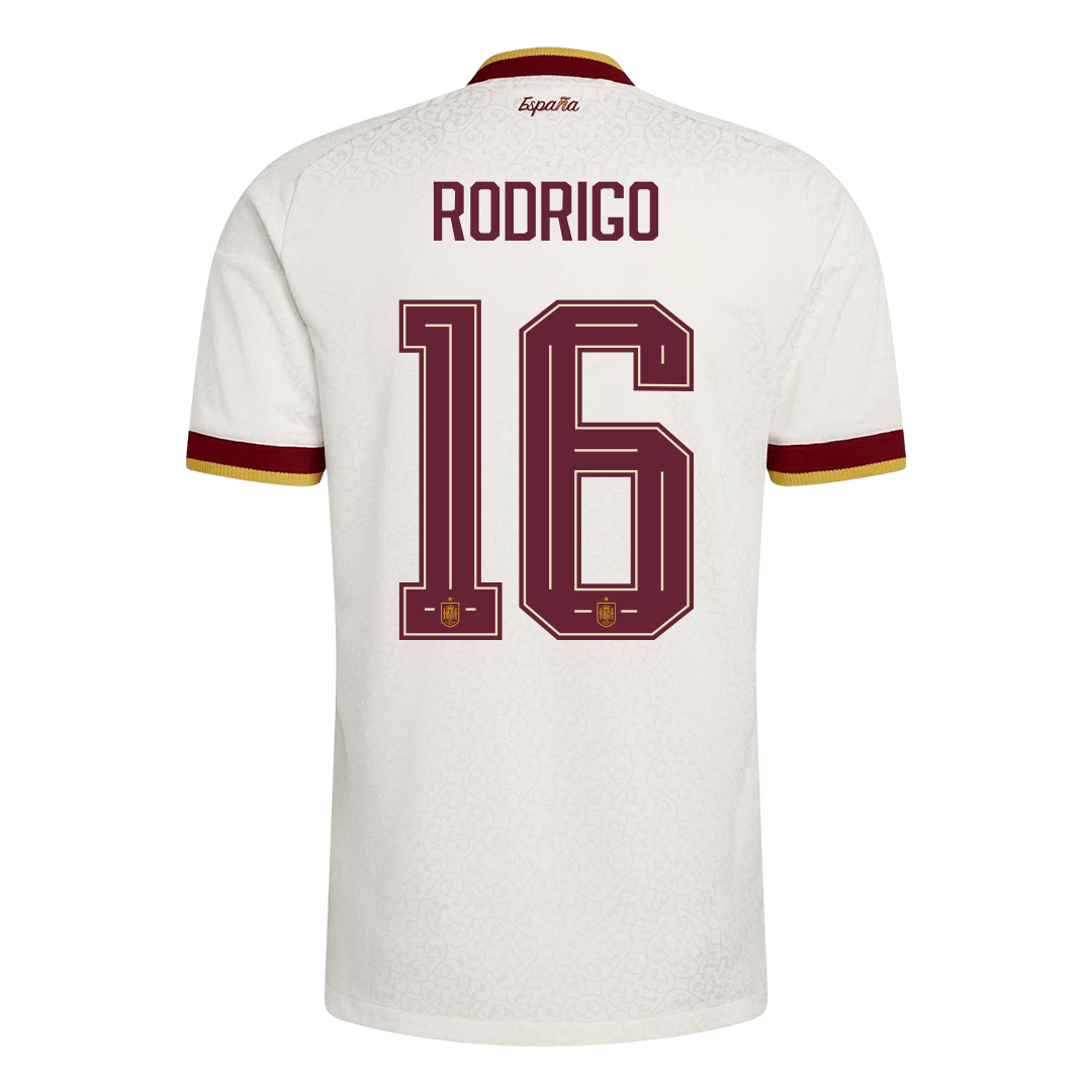 Spanien Tröja RODRIGO #16 2026 Borta Autentisk Vit-10