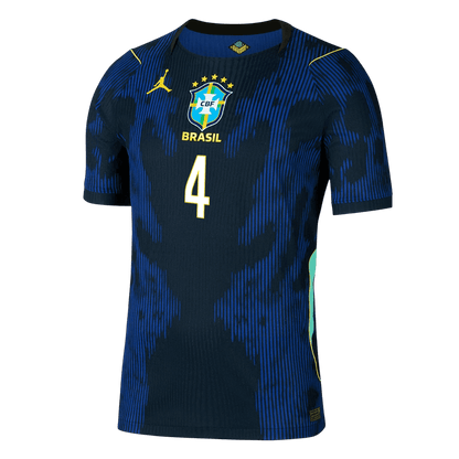 Brasilien Tröja MARQUINHOS #4 2026 Borta Autentisk Mörkblå-2