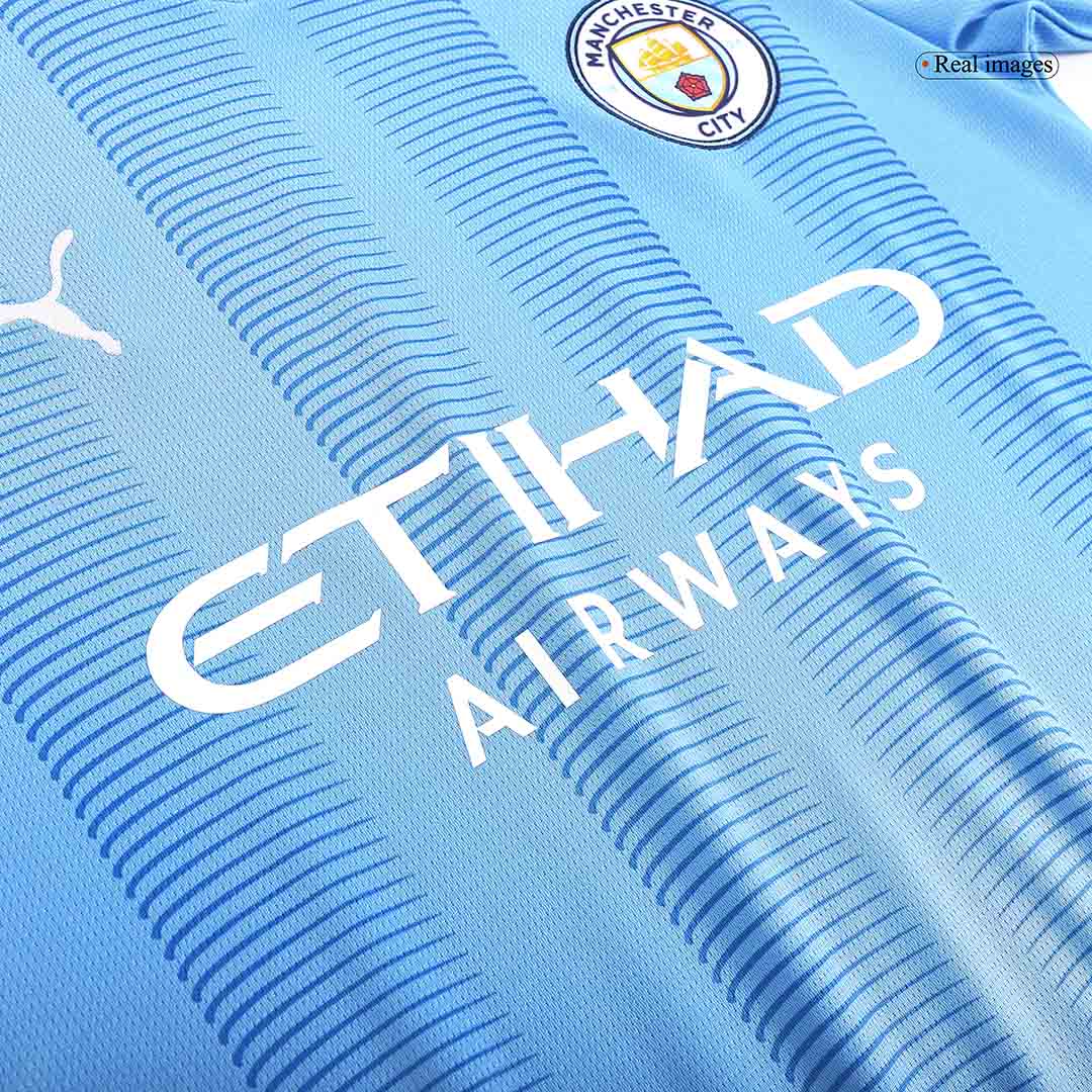 Manchester City Tröja DE BRUYNE #17 2023/24 Hemma Blå-6