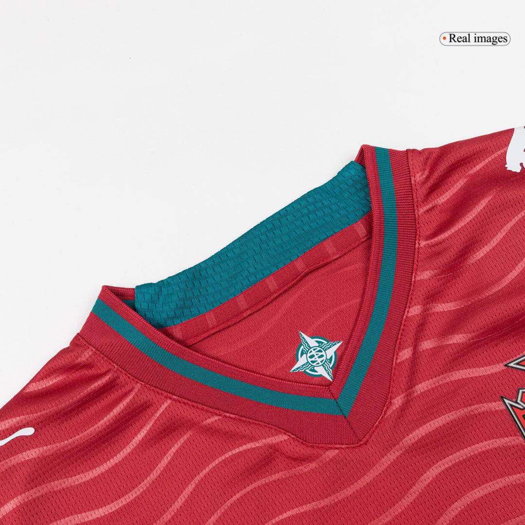 Portugal Tröja RONALDO #7 2026 Hemma Röd Barn Premium