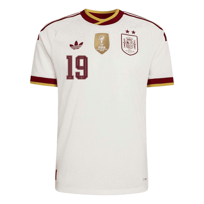 Spanien Tröja LAMINE YAMAL #19 2026 Borta Autentisk Vit (2 Stjärnor)-8