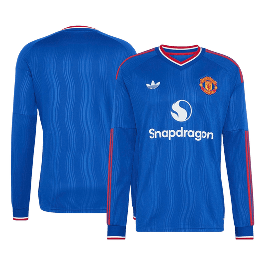Manchester United Tröja 2026/27 Borta Långärmad Blå-1