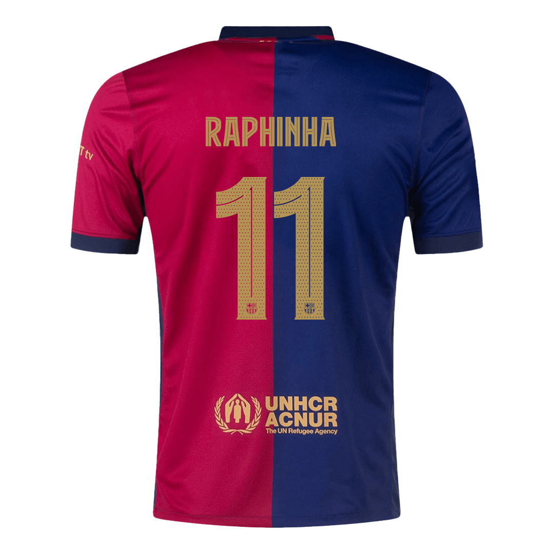 Barcelona Tröja RAPHINHA #11 2024/25 Hemma Röd & Blå - UCL-12