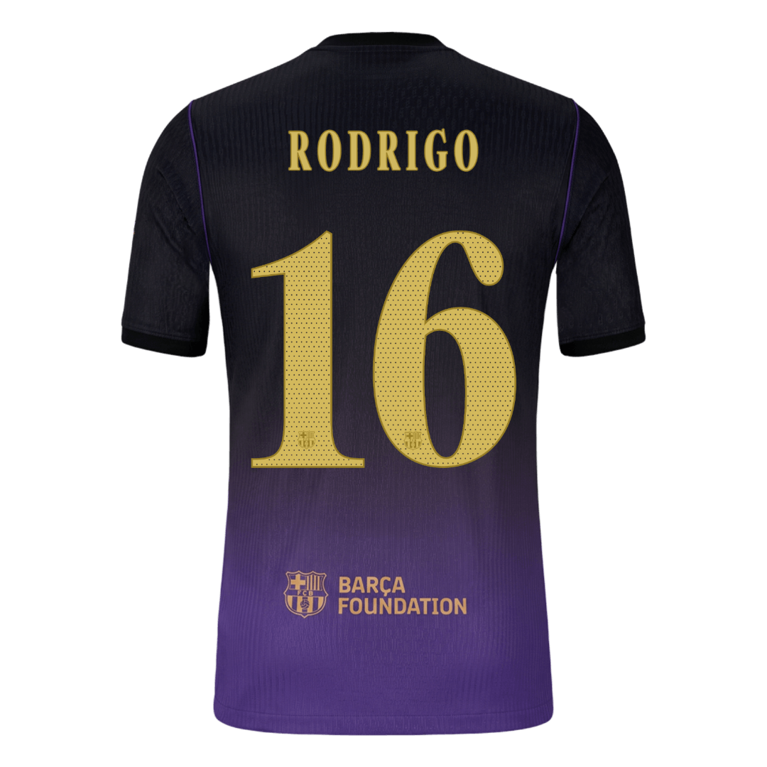 Barcelona Tröja RODRIGO #16 2026/27 Borta Autentisk Black/Purple - UCL-3