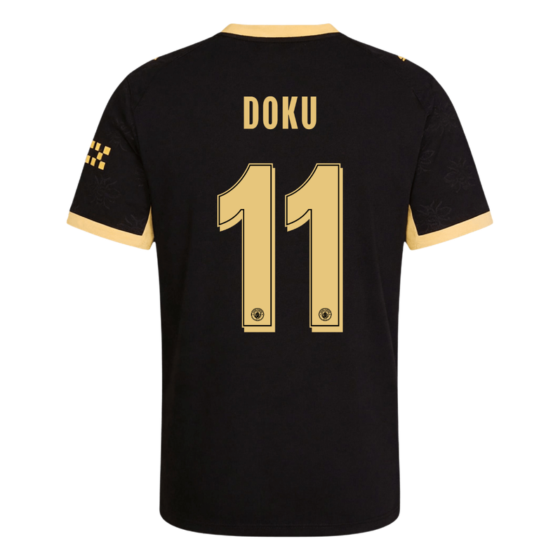 Manchester City Tröja DOKU #11 2026/27 Borta Autentisk Svart - UCL-3