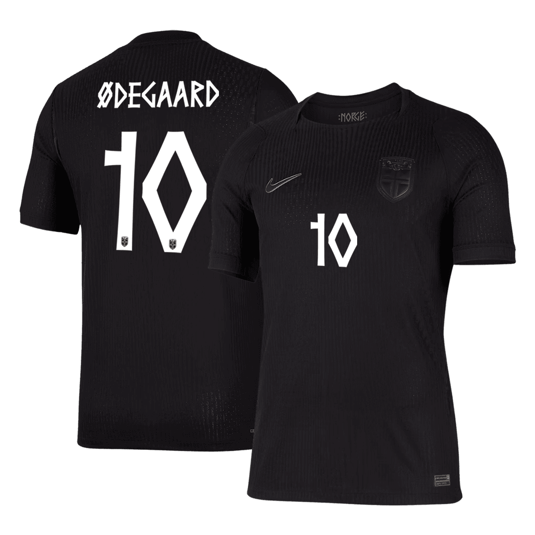 Norge Tröja ØDEGAARD #10 2026 Borta Autentisk Svart