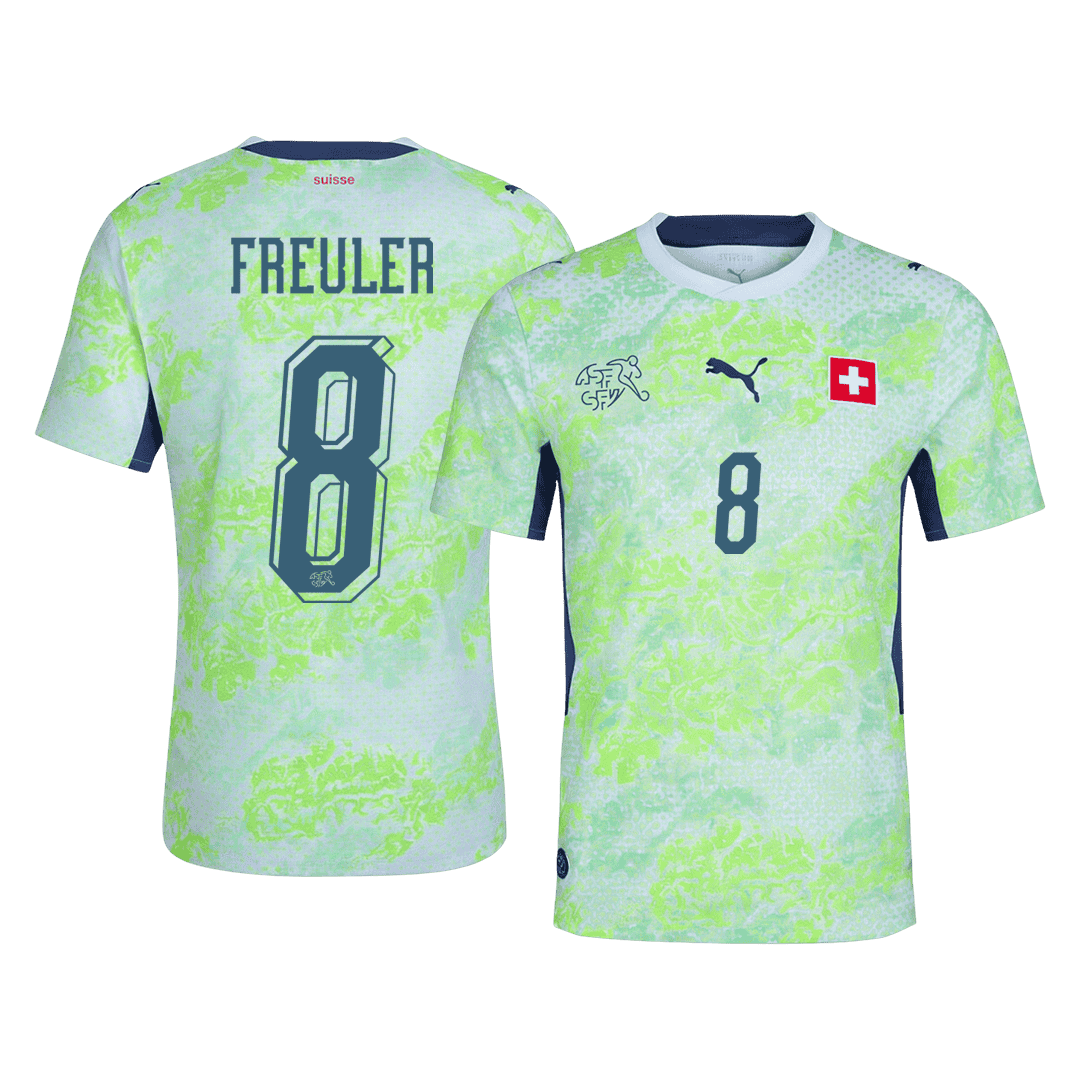 Schweiz Tröja REULER #8 2026 Borta Autentisk Grön