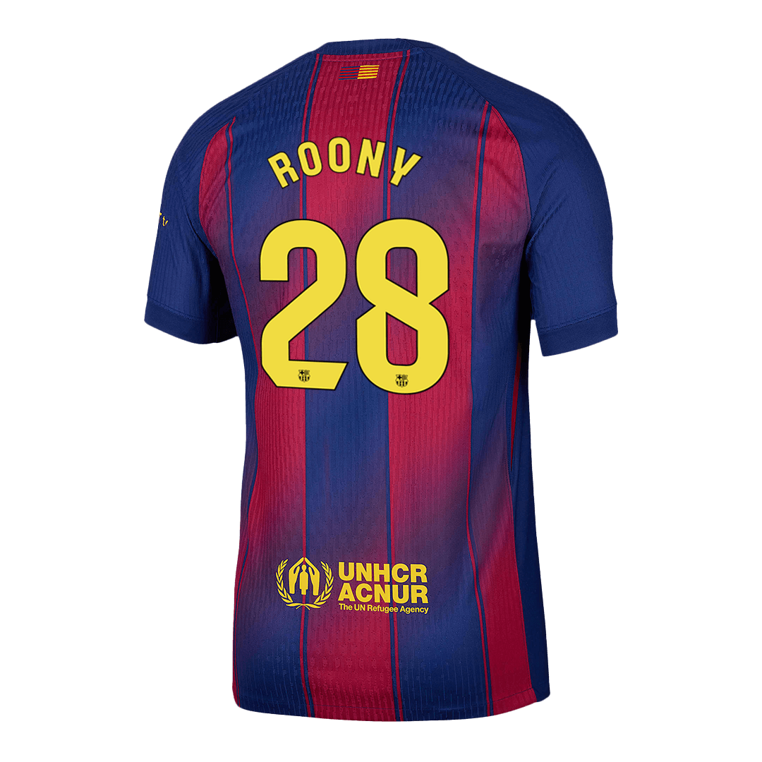 Barcelona Tröja ROONY #28 2025/26 Hemma Röd & Blå-13