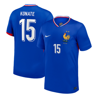Frankrike Tröja KONATE #15 Euro 2024 Hemma Blå