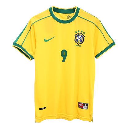 RONALDO #9 Brasilien Hemmatröja 1998 Retro Tröja
 Gul-8