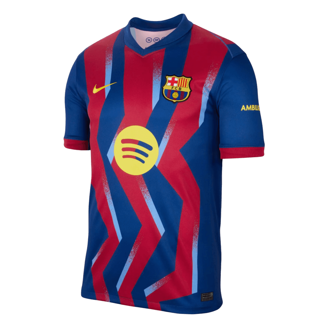Barcelona Tröja PEDRI #8 2025/26 Fourth Away Röd & Blå