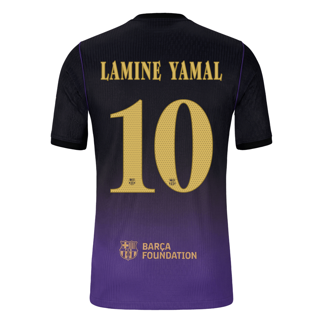 Barcelona Tröja LAMINE YAMAL #10 2026/27 Borta Autentisk Black/Purple - UCL
