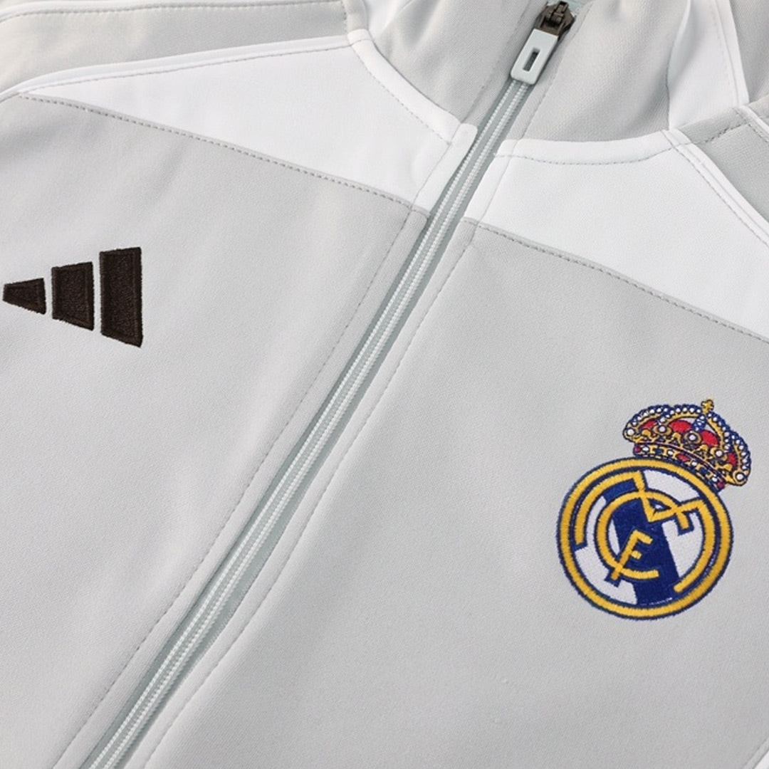 Real Madrid Hemma Träningsset (Jacka+Byxor) 2025/26 Grå-13