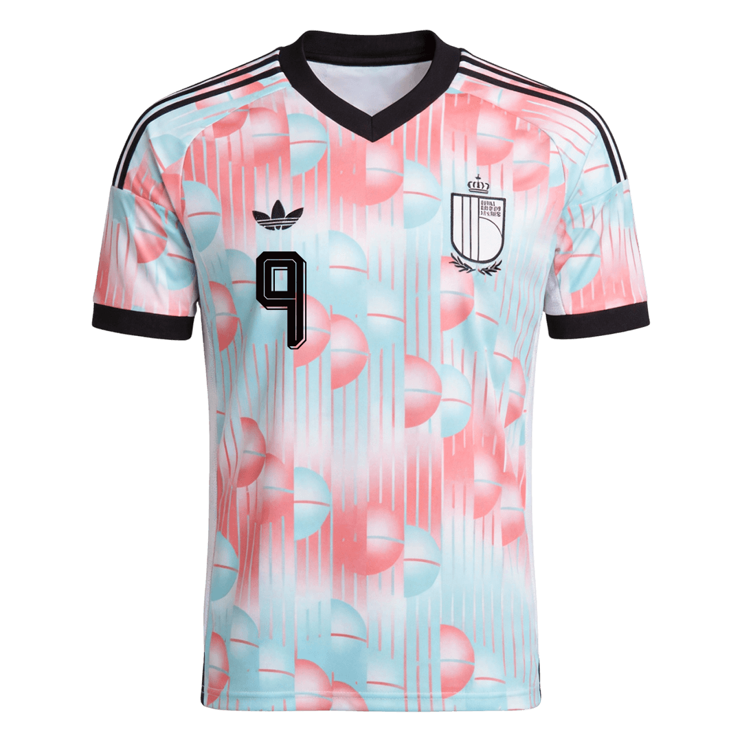 Belgien Tröja LUKAKU #9 2026 Borta Blue&Pink-8