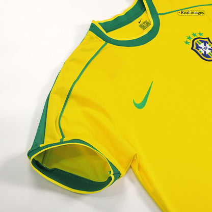 RONALDO #9 Brasilien Hemmatröja 1998 Retro Tröja
 Gul-3