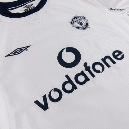 BECKHAM #7 Manchester United Bortatröja 2000/01 Retro Tröja
 Vit-5