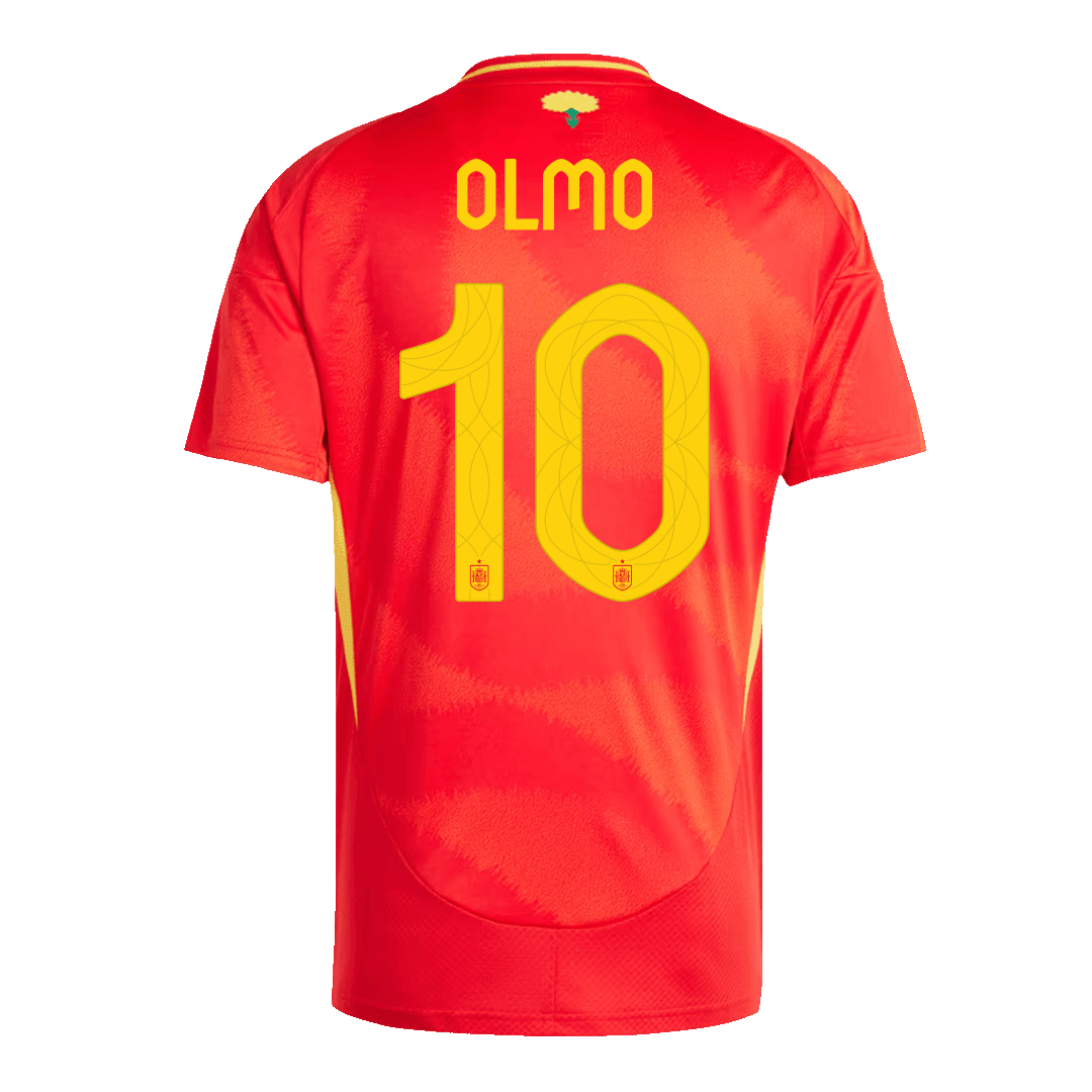 Spanien Tröja OLMO #10 Euro 2024 Hemma Röd