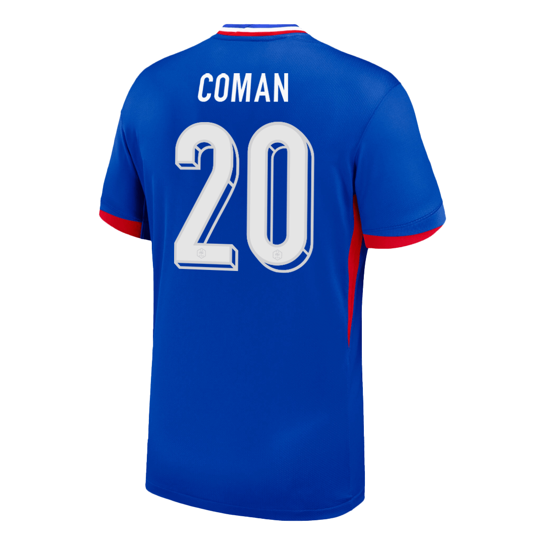 Frankrike Tröja COMAN #20 Euro 2024 Hemma Blå-7