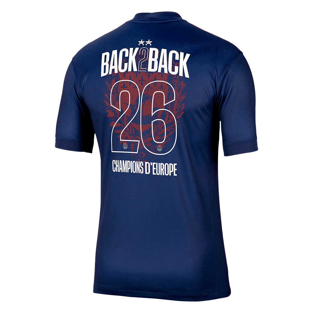 Champions of Europe #26 PSG Tröja 2025/26 Hemma Premium Mörkblå