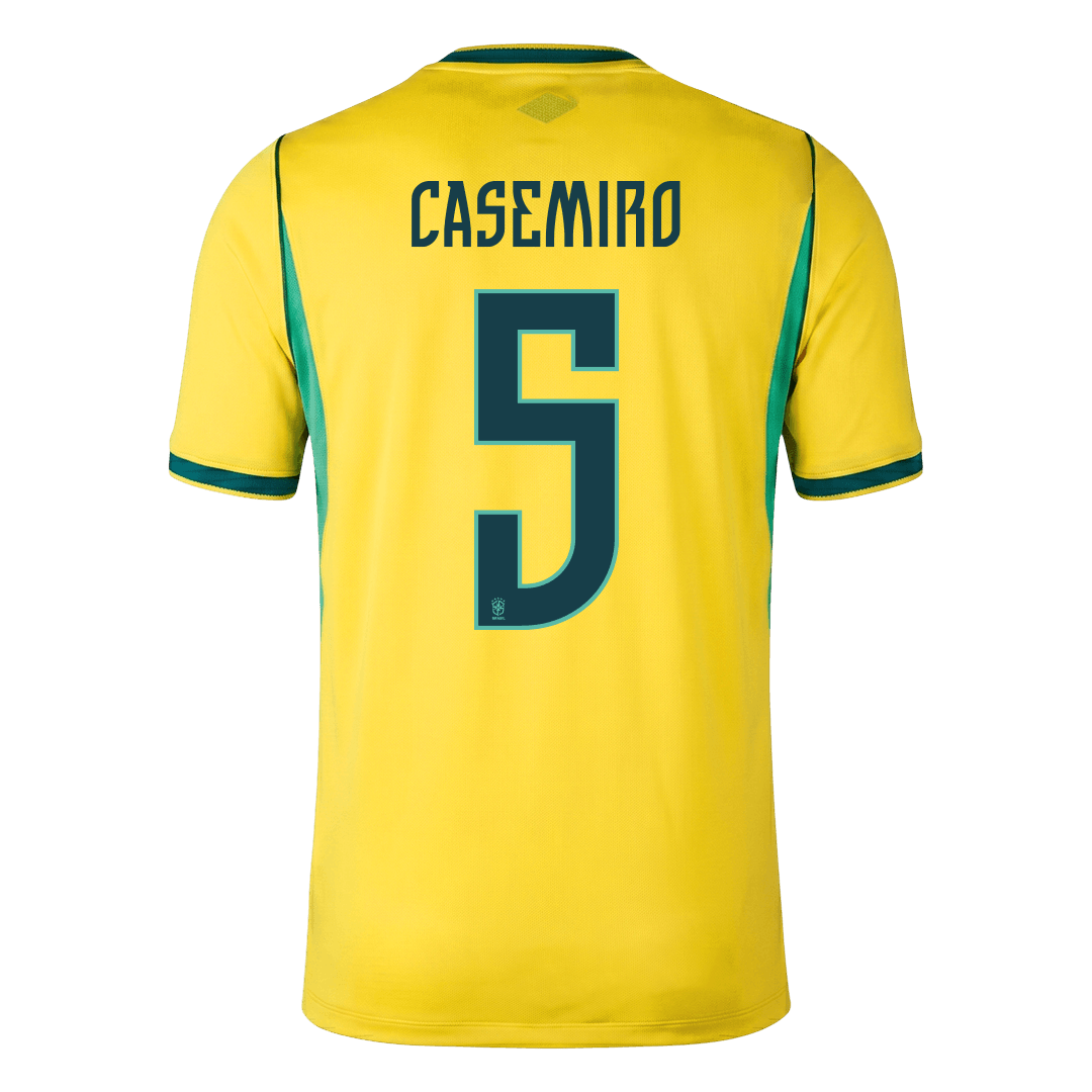 Brasilien Tröja CASEMIRO #5 2026 Hemma Gul-5