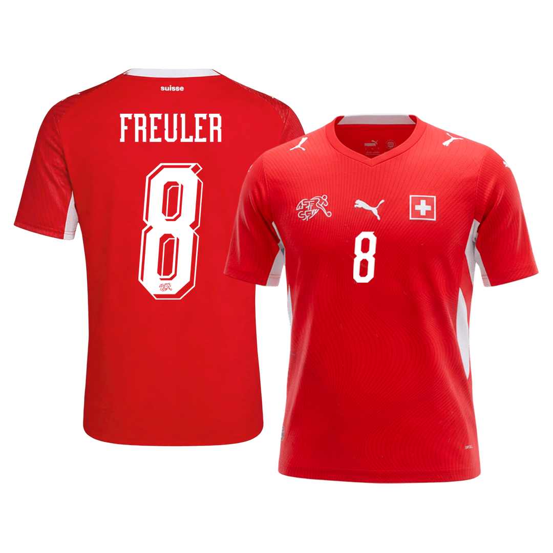 Schweiz Tröja REULER #8 2026 Hemma Röd