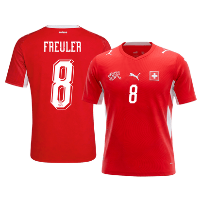 Schweiz Tröja REULER #8 2026 Hemma Röd