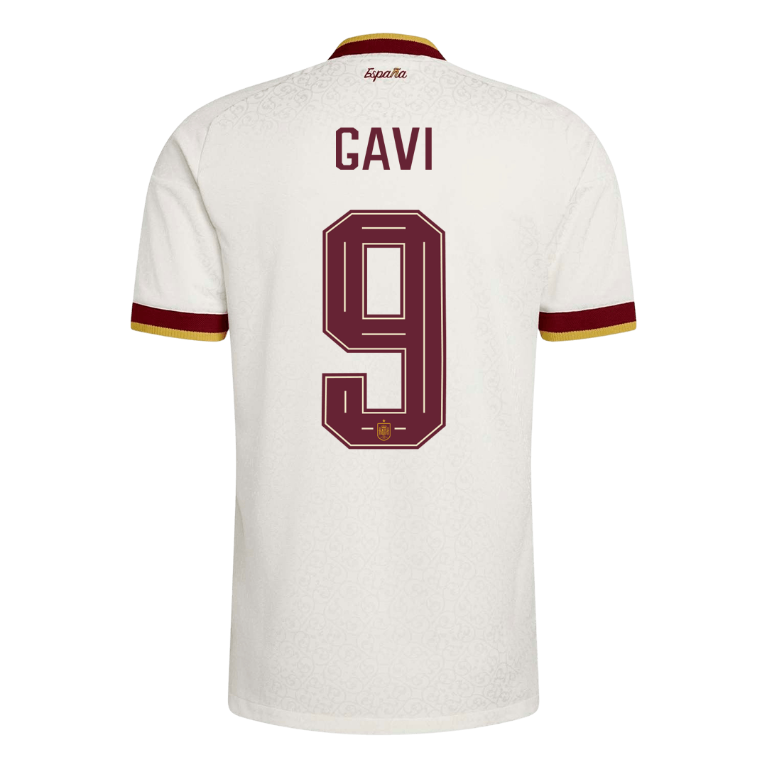 Spanien Tröja GAVI #9 2026 Borta Autentisk Vit-10