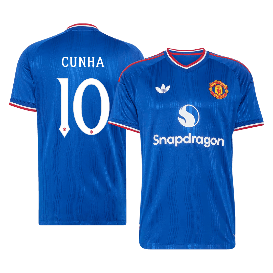 Manchester United Tröja CUNHA #10 2026/27 Borta Autentisk Blå - UCL