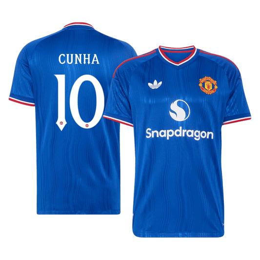 Manchester United Tröja CUNHA #10 2026/27 Borta Autentisk Blå - UCL