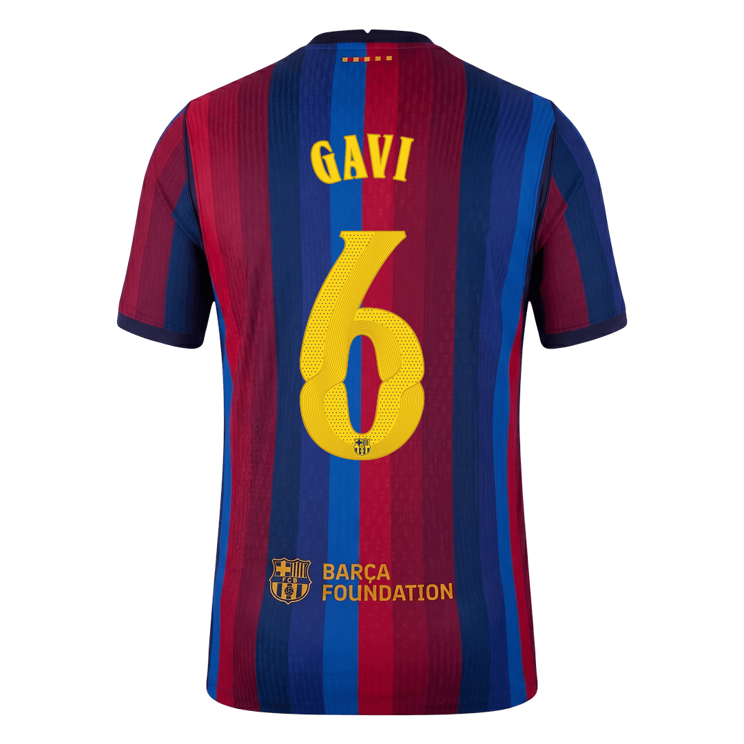 Barcelona Tröja GAVI #6 2026/27 Hemma Autentisk Röd & Blå - UCL