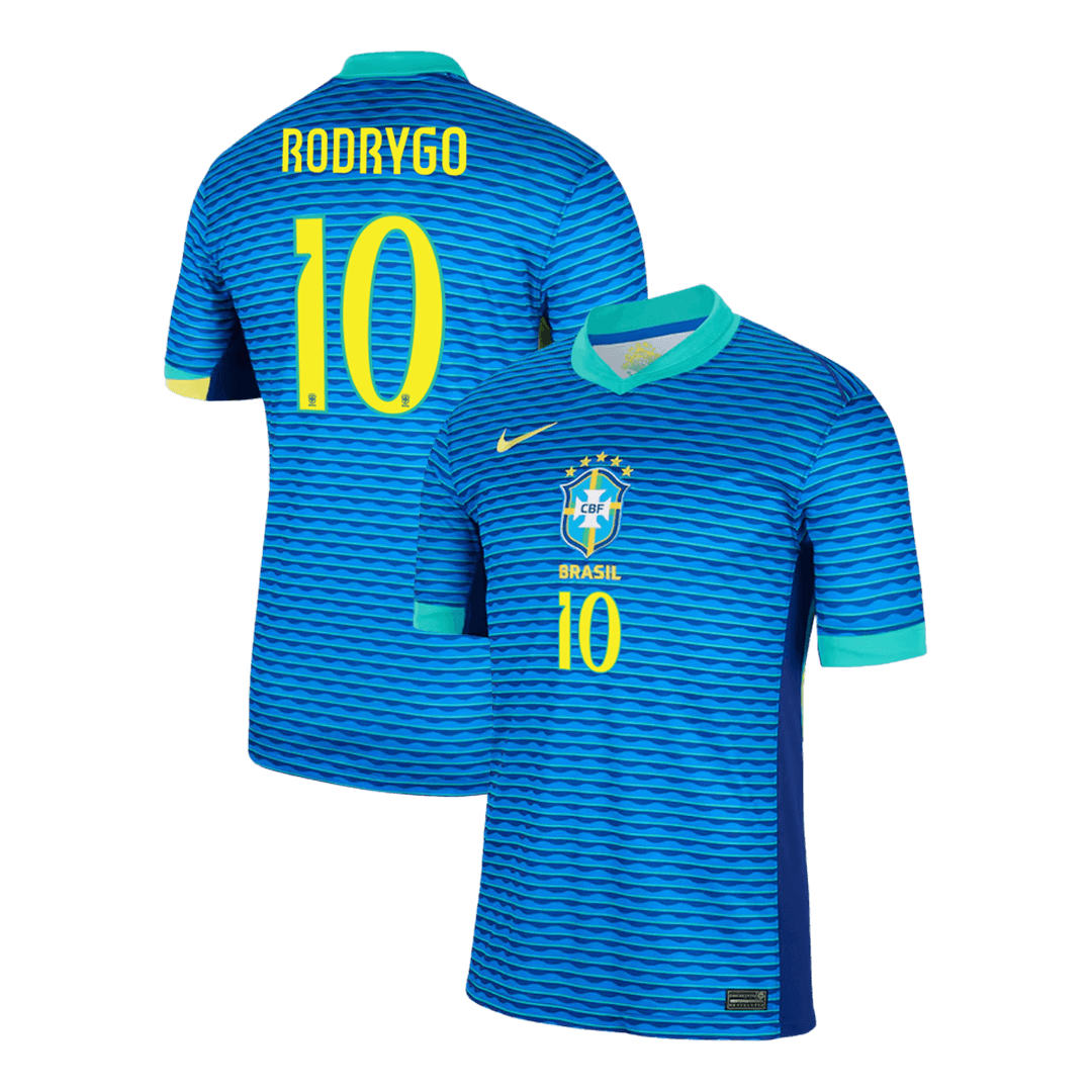 Brasilien Tröja RODRYGO #10 2024 Borta Blå