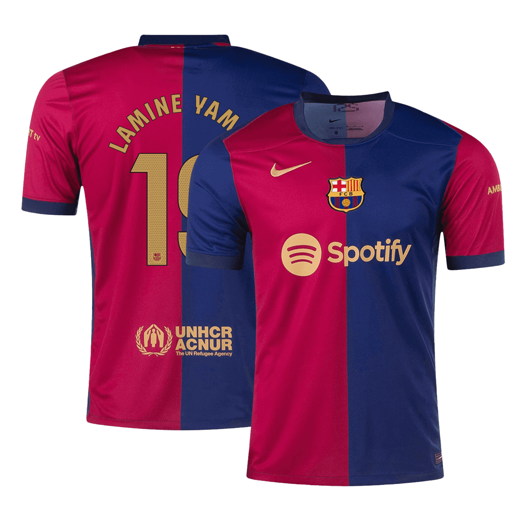 Barcelona Tröja LAMINE YAMAL #19 2024/25 Hemma Röd & Blå