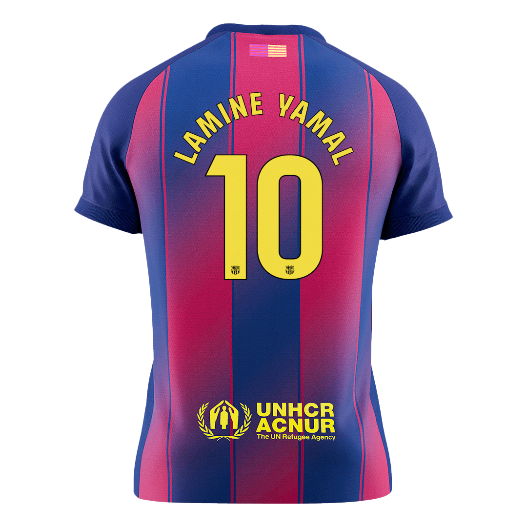 LAMINE YAMAL #10 Barcelona Tröja 2025/26 Hemma Premium Röd & Blå-9