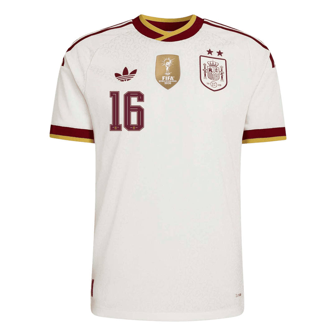 Spanien Tröja RODRIGO #16 2026 Borta Autentisk Vit (2 Stjärnor)
