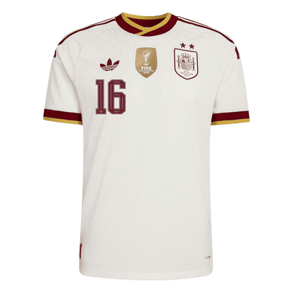 Spanien Tröja RODRIGO #16 2026 Borta Autentisk Vit (2 Stjärnor)-8