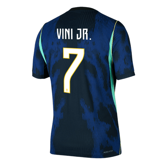 Brasilien Tröja VINI JR. #7 2026 Borta Autentisk Mörkblå-1