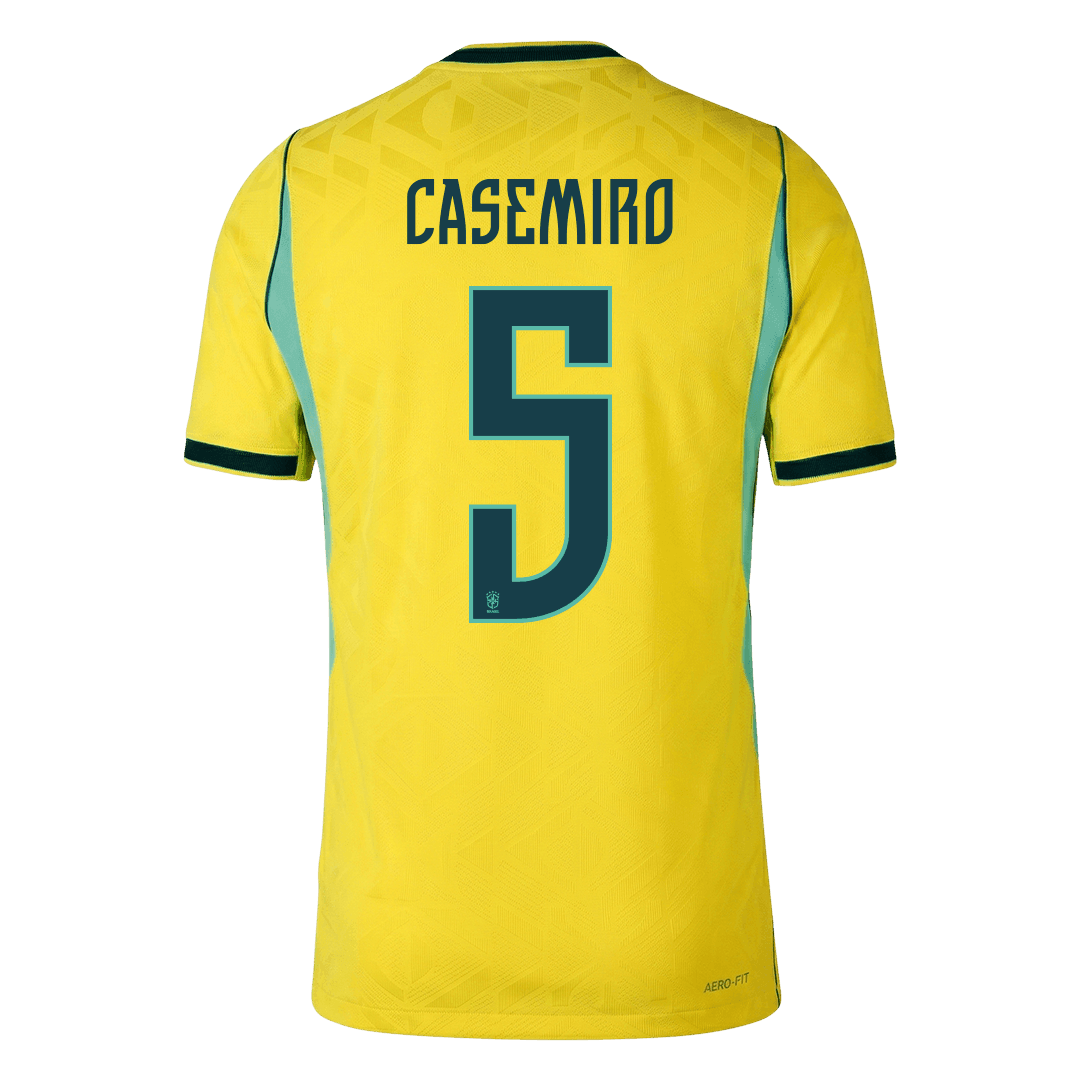 Brasilien Tröja CASEMIRO #5 2026 Hemma Autentisk Gul-3