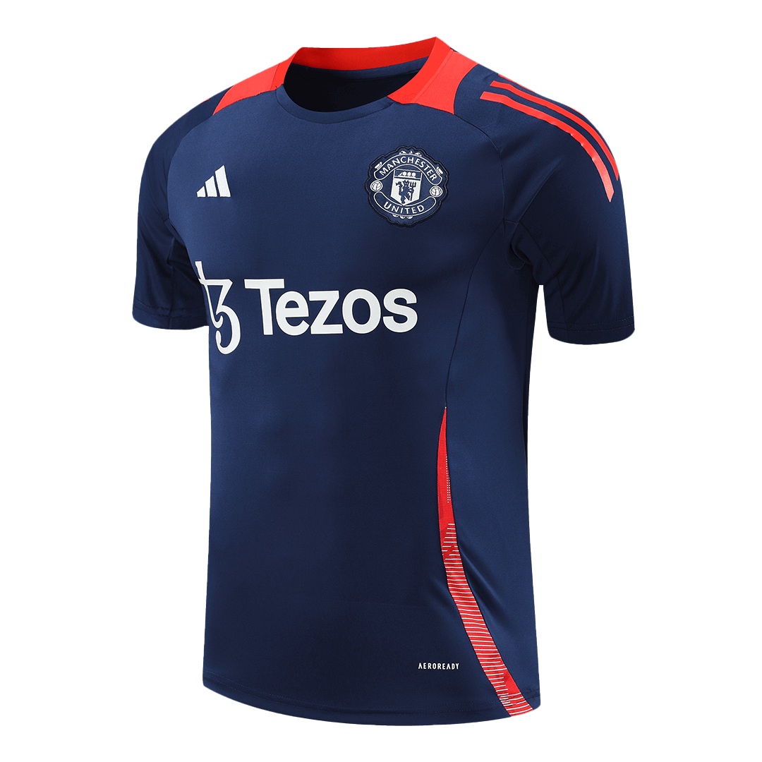 Manchester United Tröja 2024/25 Före match Mörkblå-8