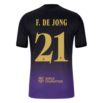 Barcelona Tröja F. DE JONG #21 2026/27 Borta Autentisk Black/Purple - UCL-3