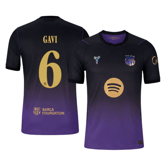 Barcelona Tröja GAVI #6 2026/27 Borta Autentisk Black/Purple - UCL