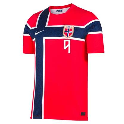 Norge Tröja BRAUT HAALAND #9 2026 Hemma Autentisk Röd-2